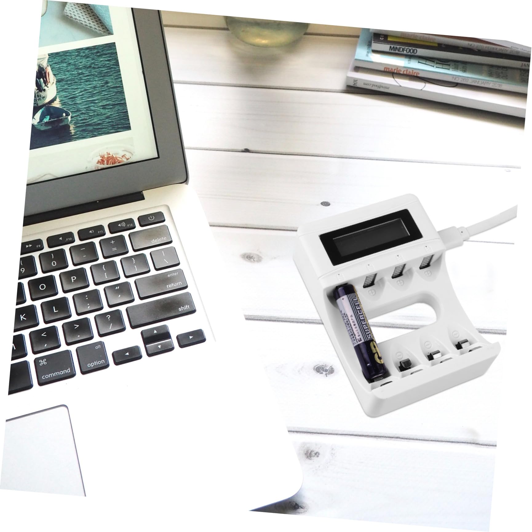 jojofuny 2piezas Cargador De Baterías Recargables De Pantalla LCD Cargador USB para Baterías AA AAA Protección De Sobrecarga y Cortocircuito para y