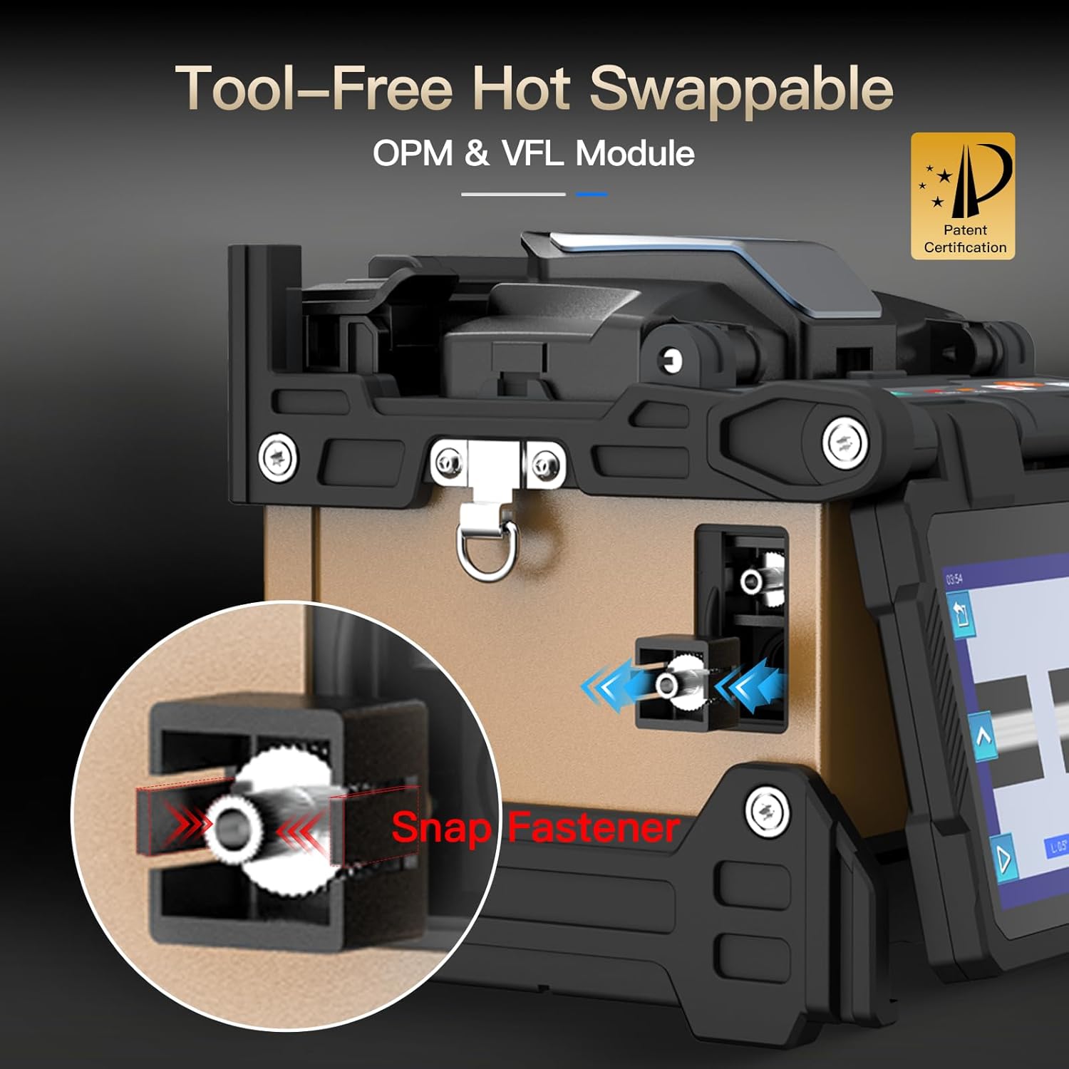 Full Metal Fiber Fusion Splicer JILONG 260T Touch Screen Built in Power Meter, VFL Module. Core Clad Alignment Fiber Optical Splicer with 8s Fast Splicing; 10s Heating, 5200mAh Large Battery Capacity