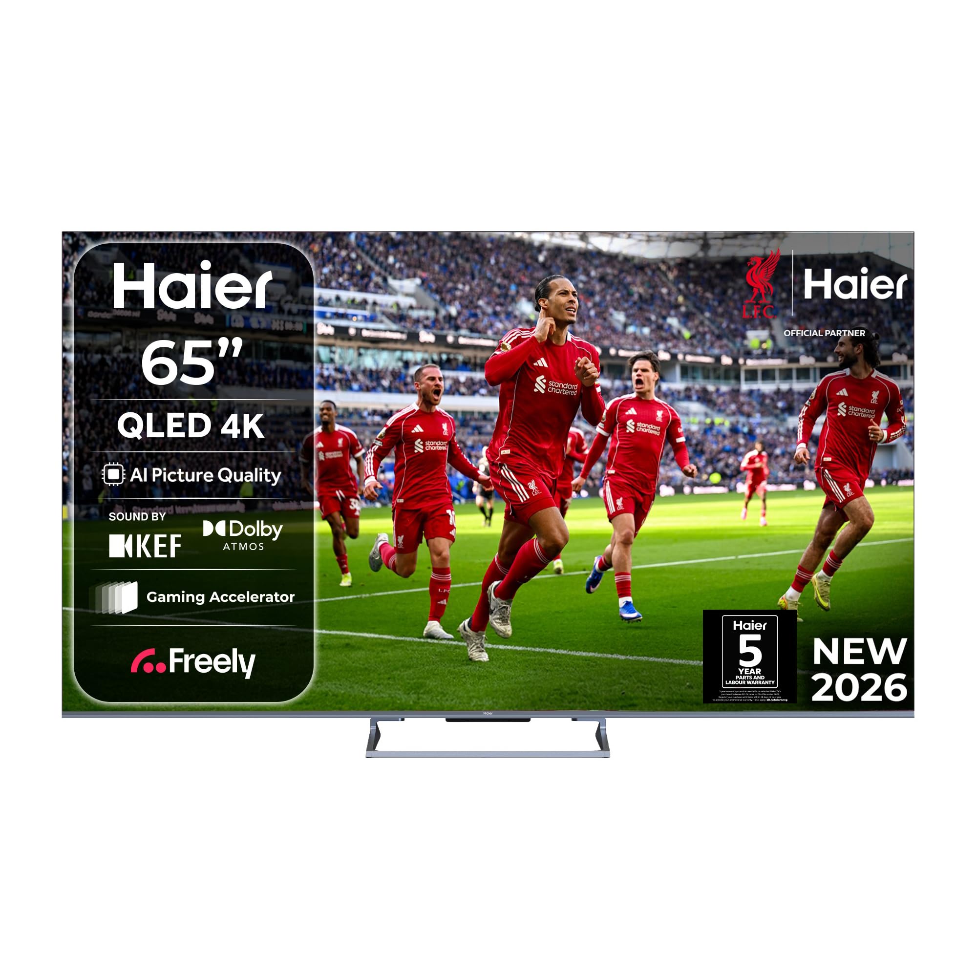 Haier S90GUF 65" QLED Smart TV with Fire TV, Freely, AI Picture Quality, Sound by KEF, Dolby Atmos, MEMC, Gaming Accelerator, Bluetooth, HDMI 2.1