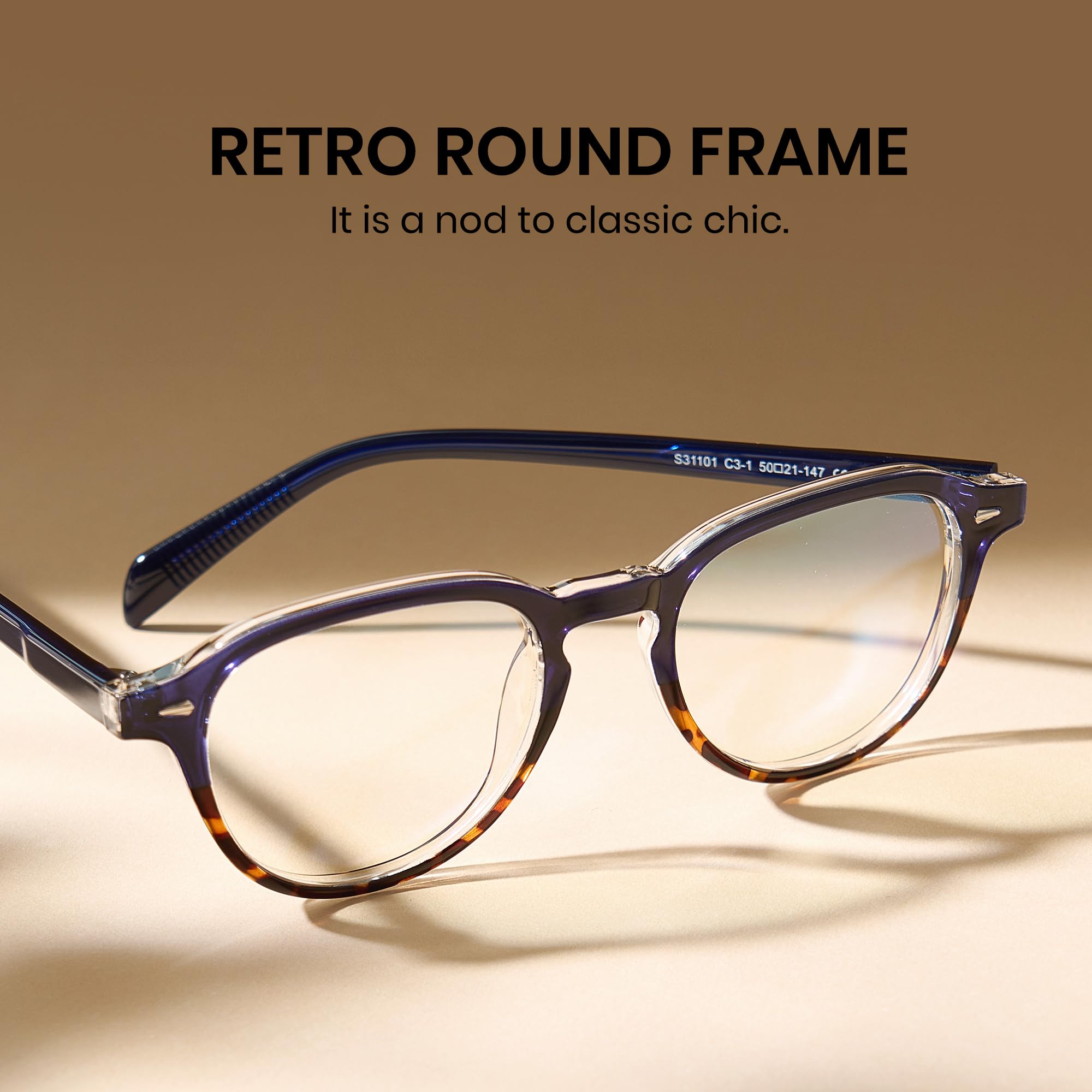 Cyxus Acetat Blaulichtfilter Brille Damen Herren Retro Boston Rahmen UV Schutz für Computerbildschirm 8554