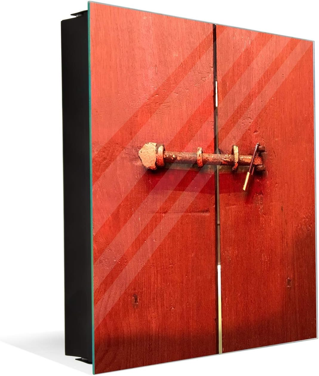 Concept Crystal Decorative Key Storage Cabinet with Glass White Board K10A: Antique Latch with no Entry