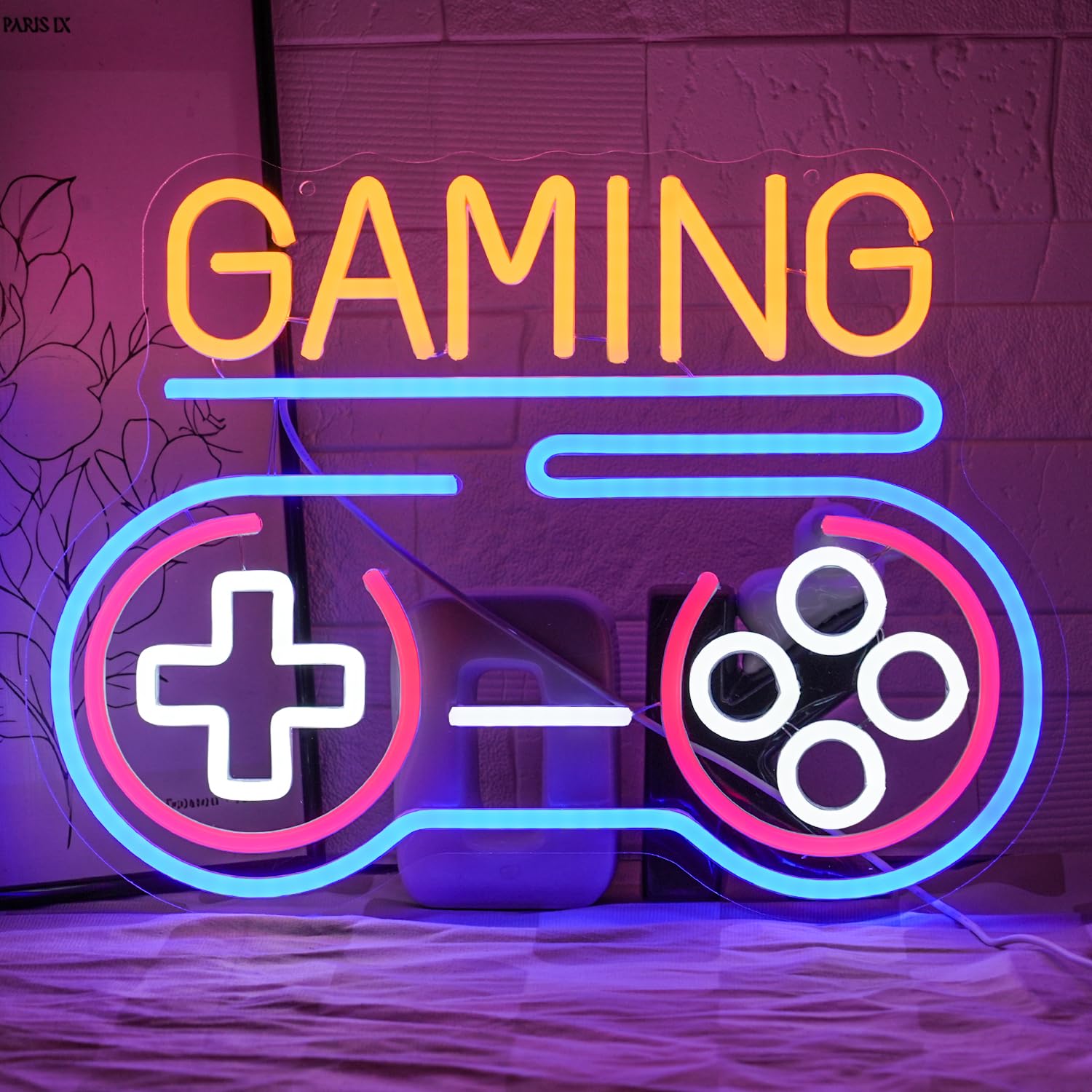 LMSIGNLY Gaming Neon Sign for Wall Decor Game Neon Light Gamer Neon Light Sign Letter LED Sign for Home Boysroom Game Zone Shop Gaming Club