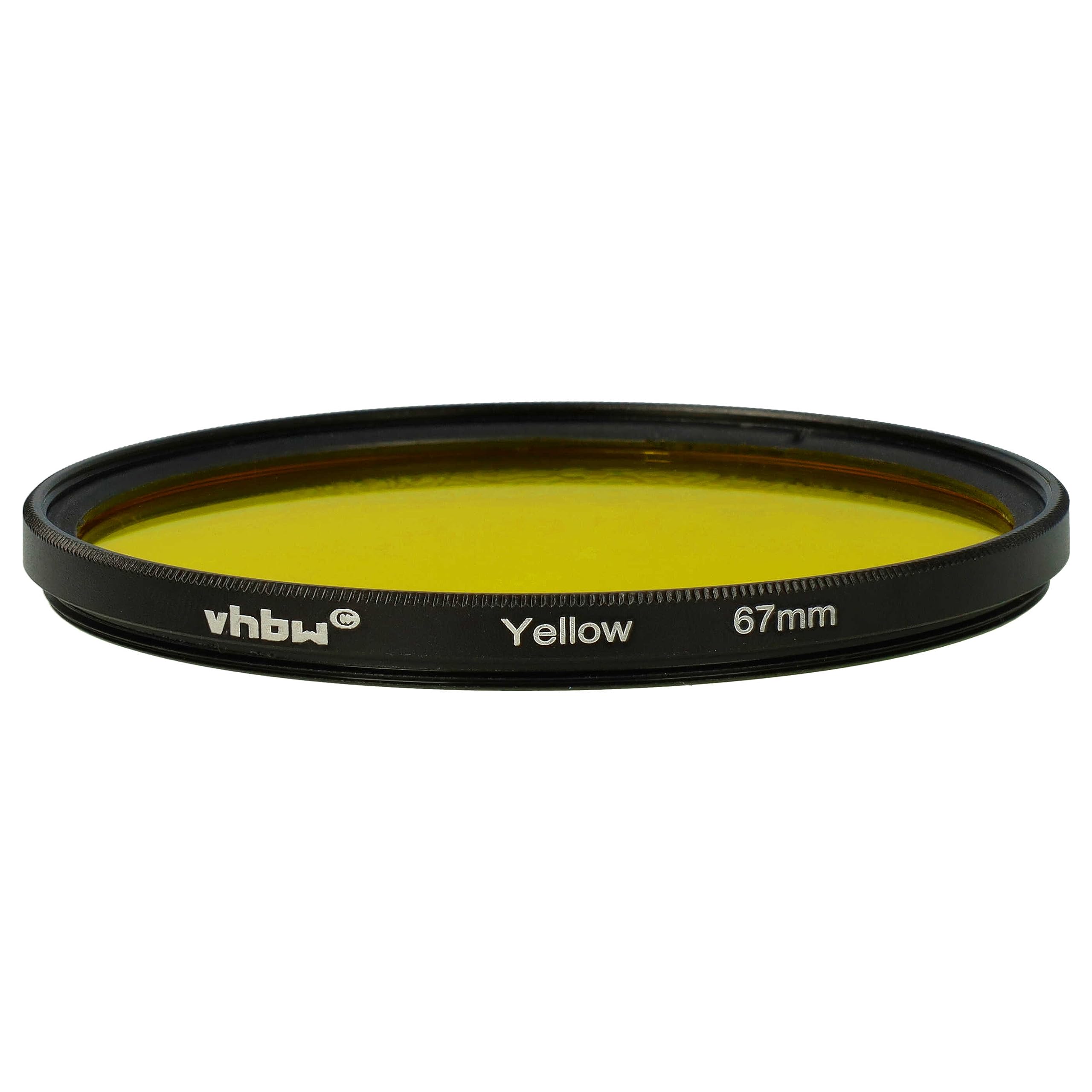 vhbw Uniwersalny kolorowy filtr żółty do obiektywów aparatu z gwintem filtra 67 mm | Żółty filtr