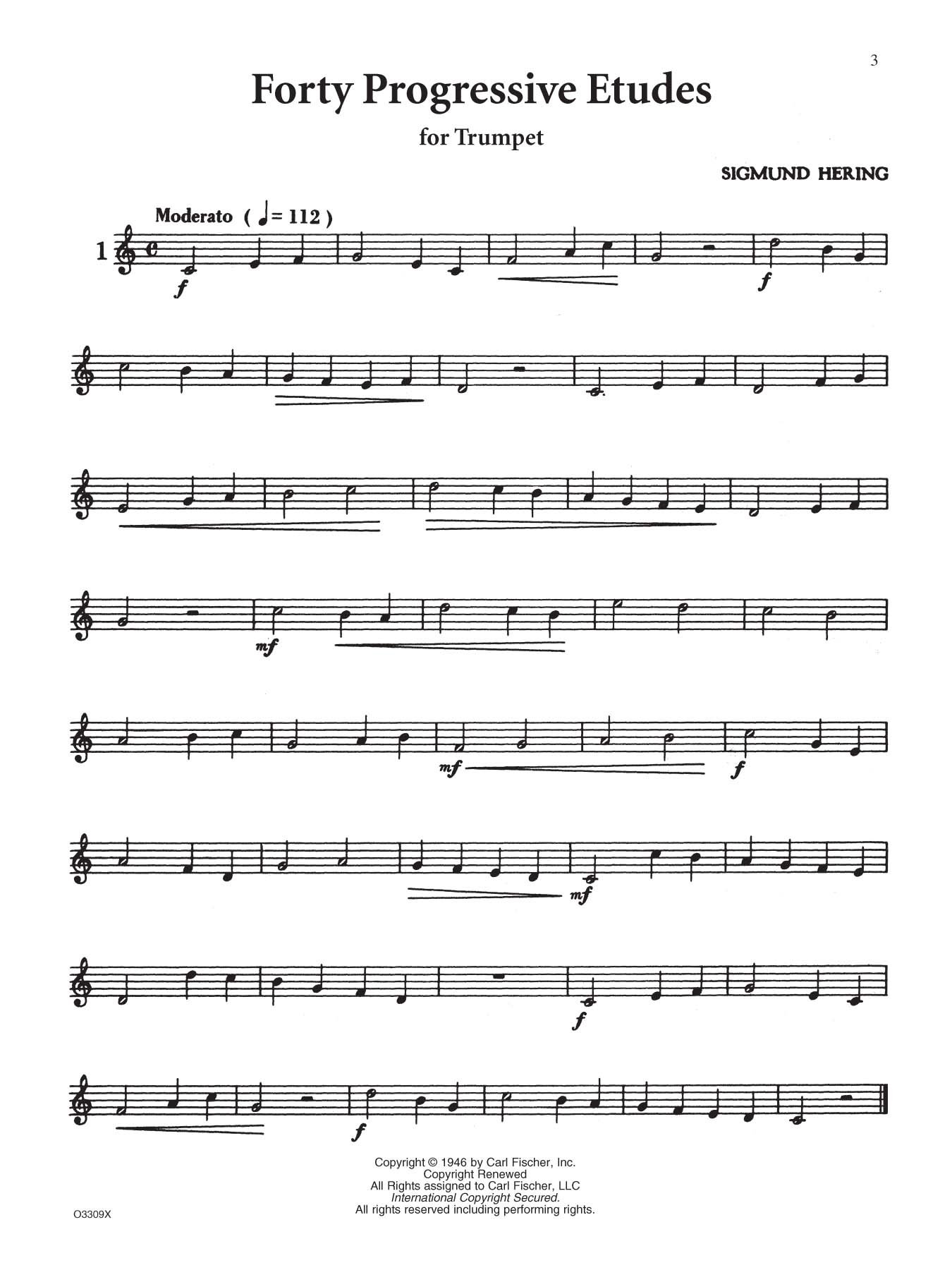 Sigmund hering : 40 progressive etudes - trompette - recueil + media online