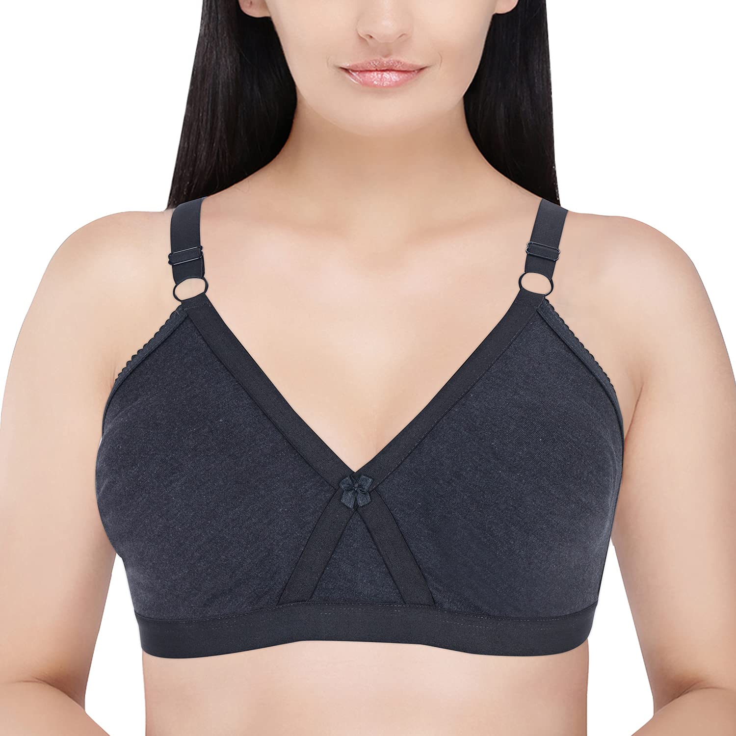 JAVEREE Women's Poly Cotton Non-Padded Wire Free Full Coverage Bra