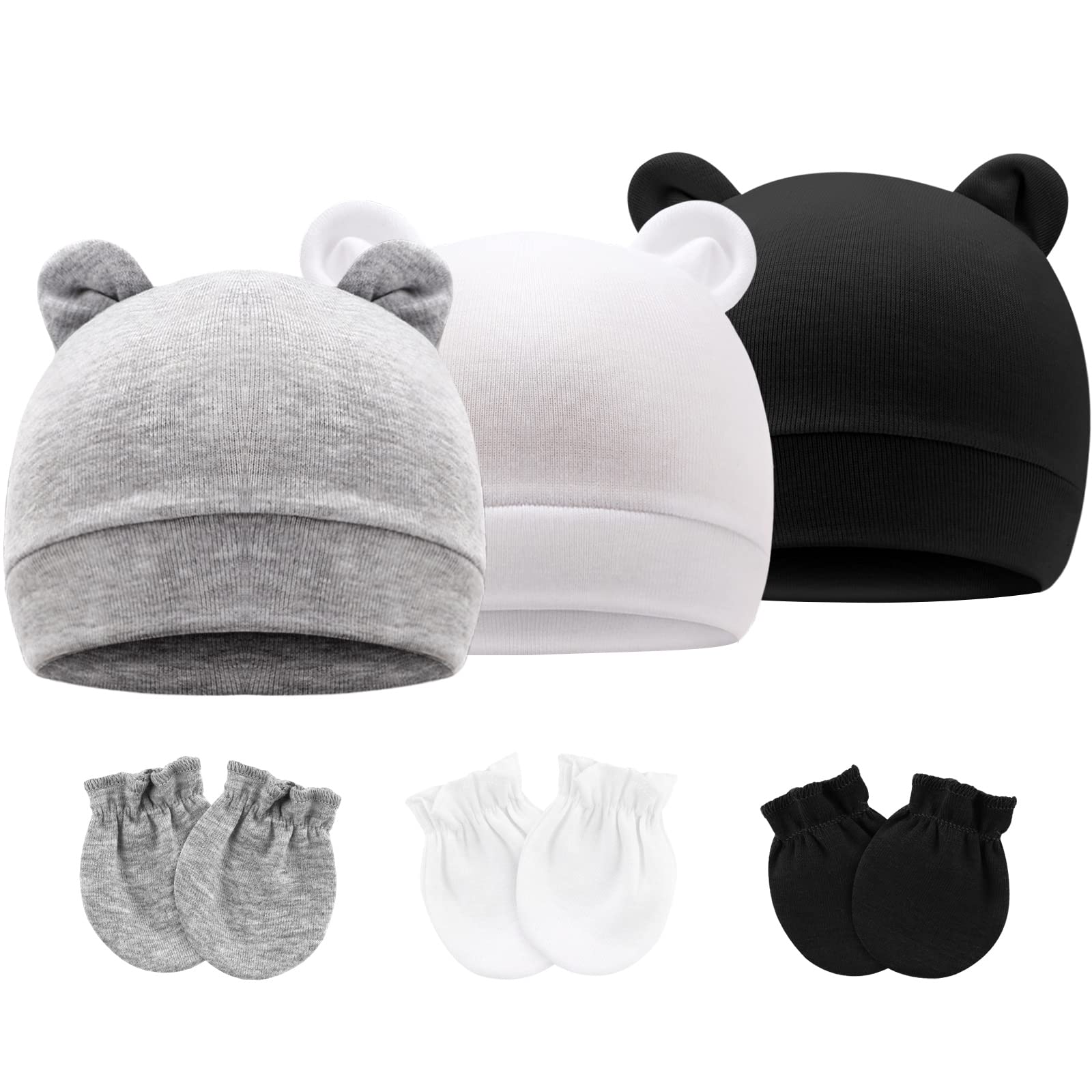 DRESHOW Sombreros y Gorras y Guantes para Bebé Recién Nacido Bebé Beanie Sombrero para Bebés Niñas Niños Gorros 0-6 Meses