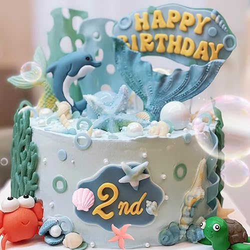 Vista 25 de Molde de fondant con temática marina, moldes de silicona de coral, conchas de tiburón oceánico, estrella de mar, pulpo, tortuga, caramelo