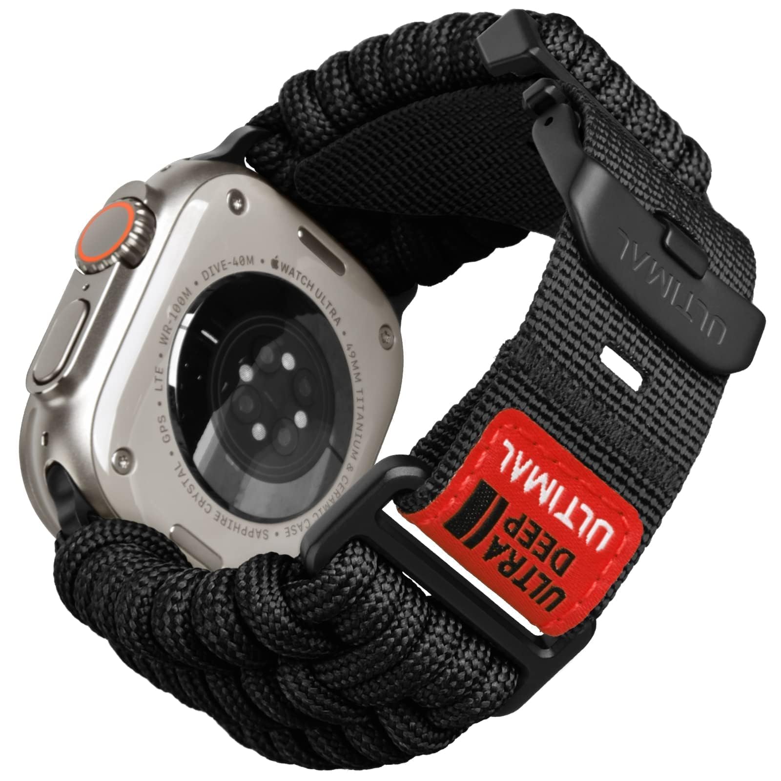 ULTIMAL Correa compatible con Apple Watch de 49 mm/45 mm/44 mm/42 mm, correa de nailon trenzado para deportes al aire libre con hebilla ajustable para Series 1/2/3/4/5/6/SE/7/8/9/Ultra 2/1