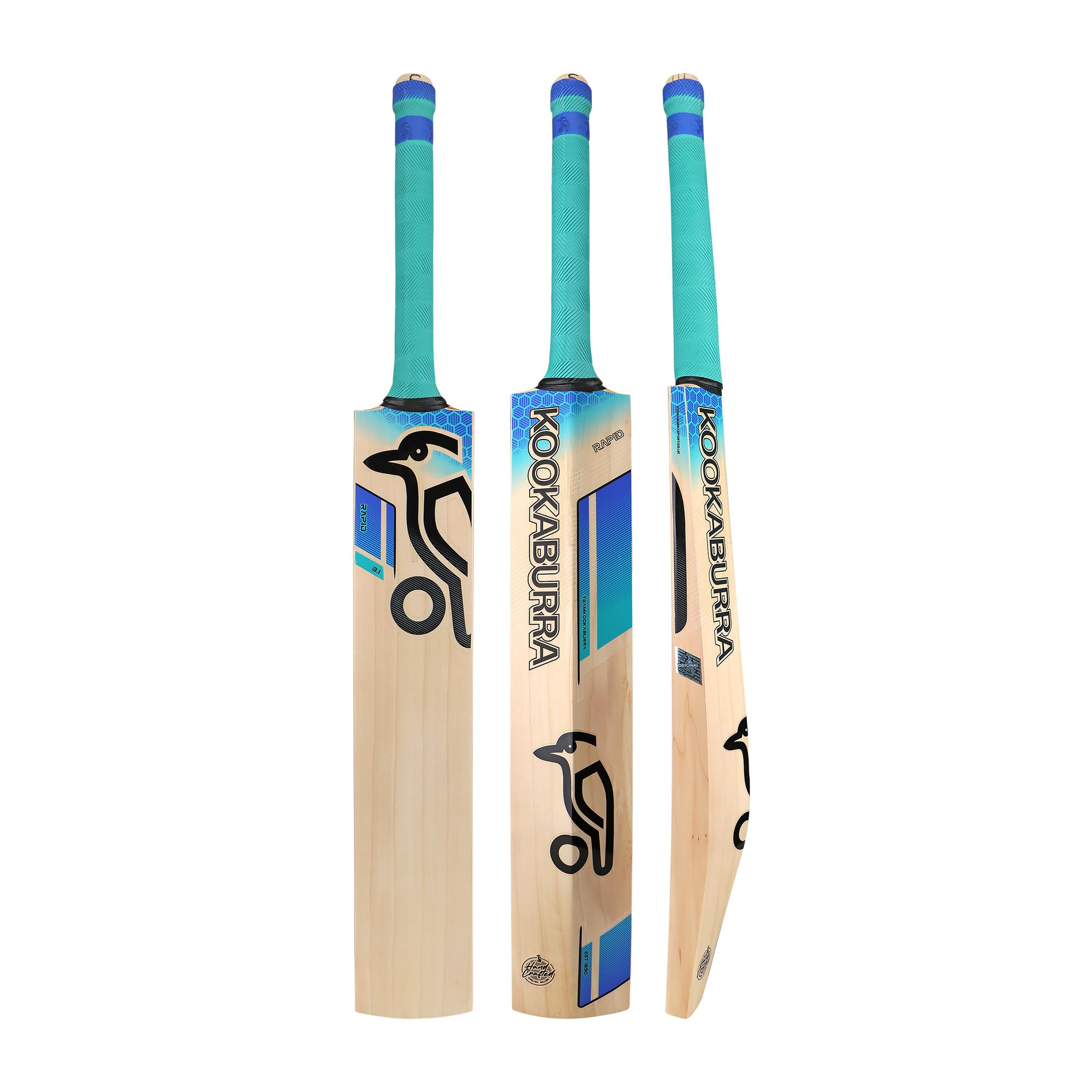 Kookaburra Rapid 3.1 Cricket Bat-Short Handle, Mazza Unisex, Blu, Manico Corto