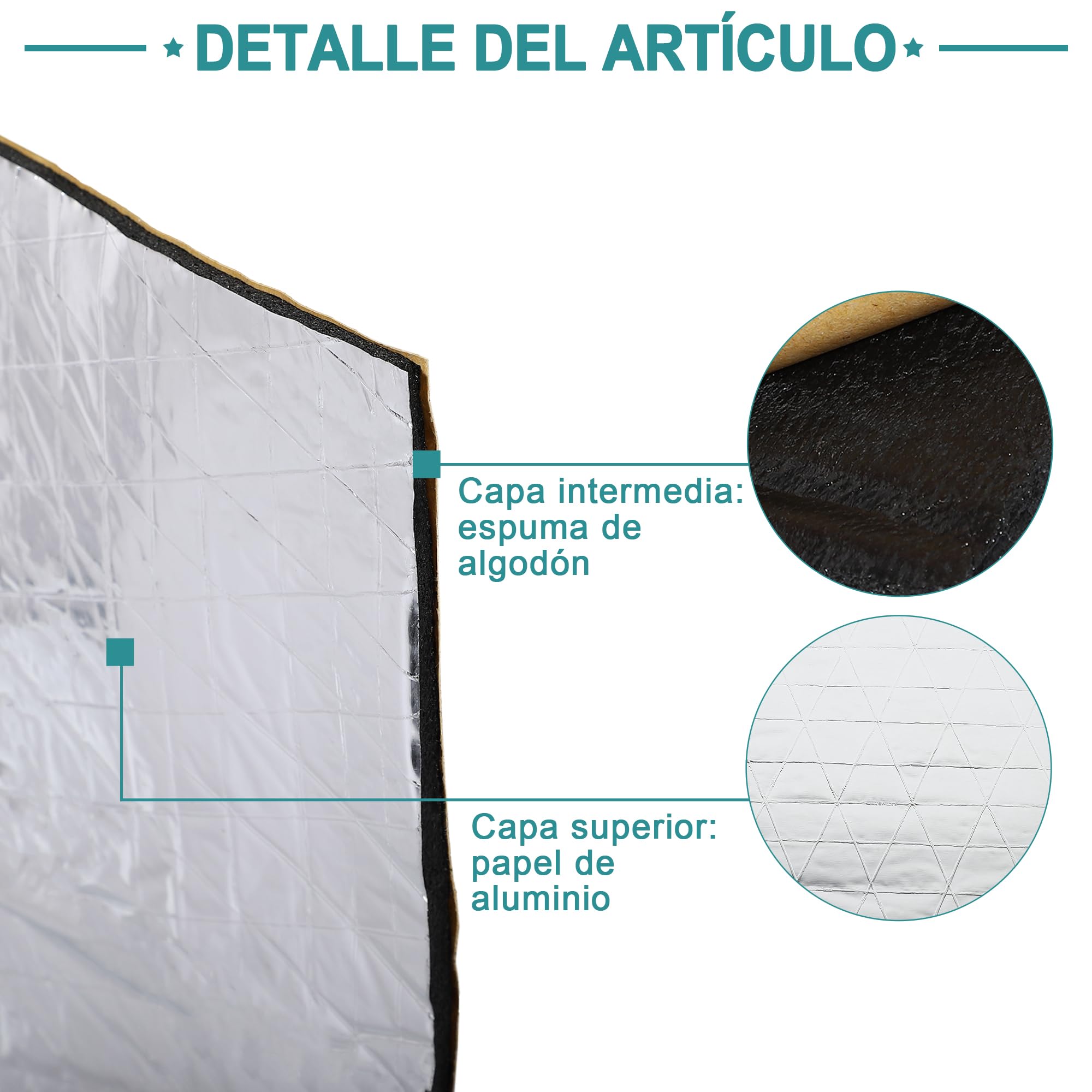 QUARKZMAN 5mm Isolamento Termico per Auto Adesivo 60'' x 40'' 152x100cm Insonorizzazione Cofano Motore