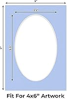 Vista 70 de CountryArtHouse Marco ovalado verde cazador de 5 x 7 pulgadas, sin ácidos, con núcleo blanco, corte biselado para fotos de 4 x 6, se adapta a marcos