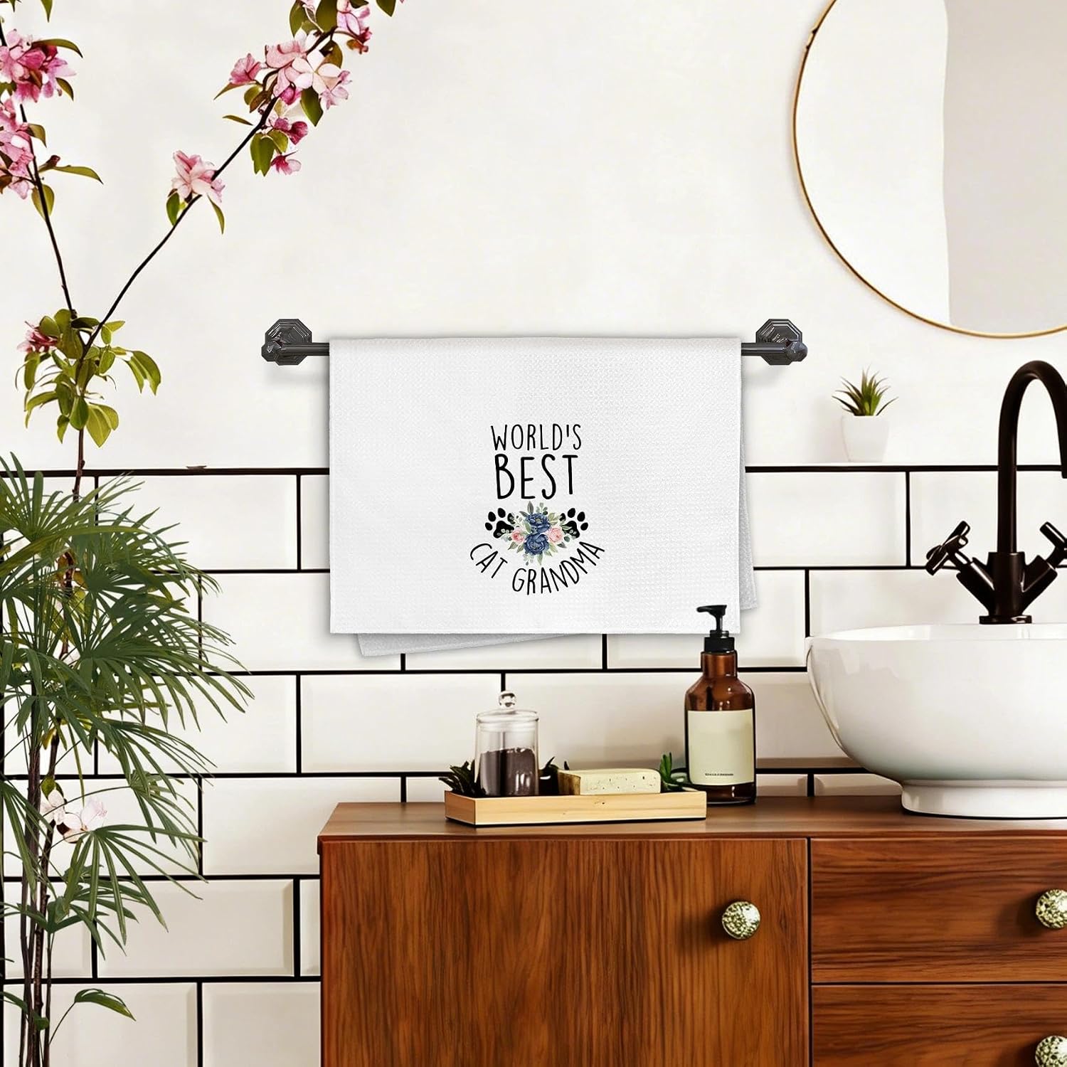 Cat Grandma Gifts Kitchen Towels, Gifts for Cat Grandma Lovers Women Decor Dish Tea Towels Dishcloth for Kitchen, Gift for Pet Lovers Hand Towel for Bathroom, 16x24 Inch image 4