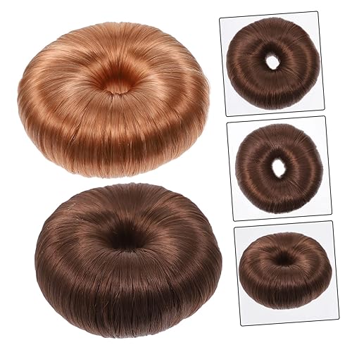 Miniatura 7 de FRCOLOR 6 piezas de secador de pelo, moldeador de moño, extensión de cabello, dona, moño, moño, postizo, dona, chignon, cola de caballo, dona, moño,