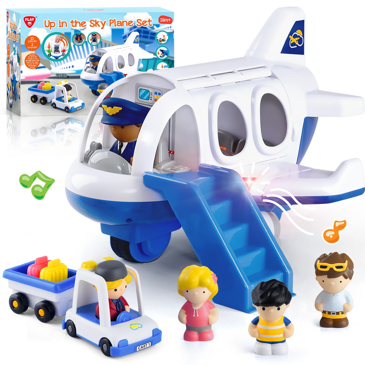 Set Aereo Giocattolo 23 In 1 Per Bambini – 7 Macchinine + Elicottero + Aereo Da Trasporto, Segnali Stradali, Montaggio Facile, Regalo Per Compleanno E Natale Dai 3 Ai 12 Anni