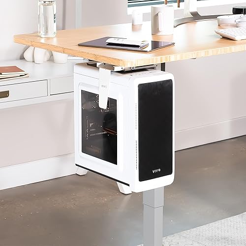 Miniatura 5 de VIVO Soporte ajustable para debajo del escritorio y de pared para PC de 3.5 a 7.8 pulgadas de ancho, soporte para CPU con bloqueo giratorio y