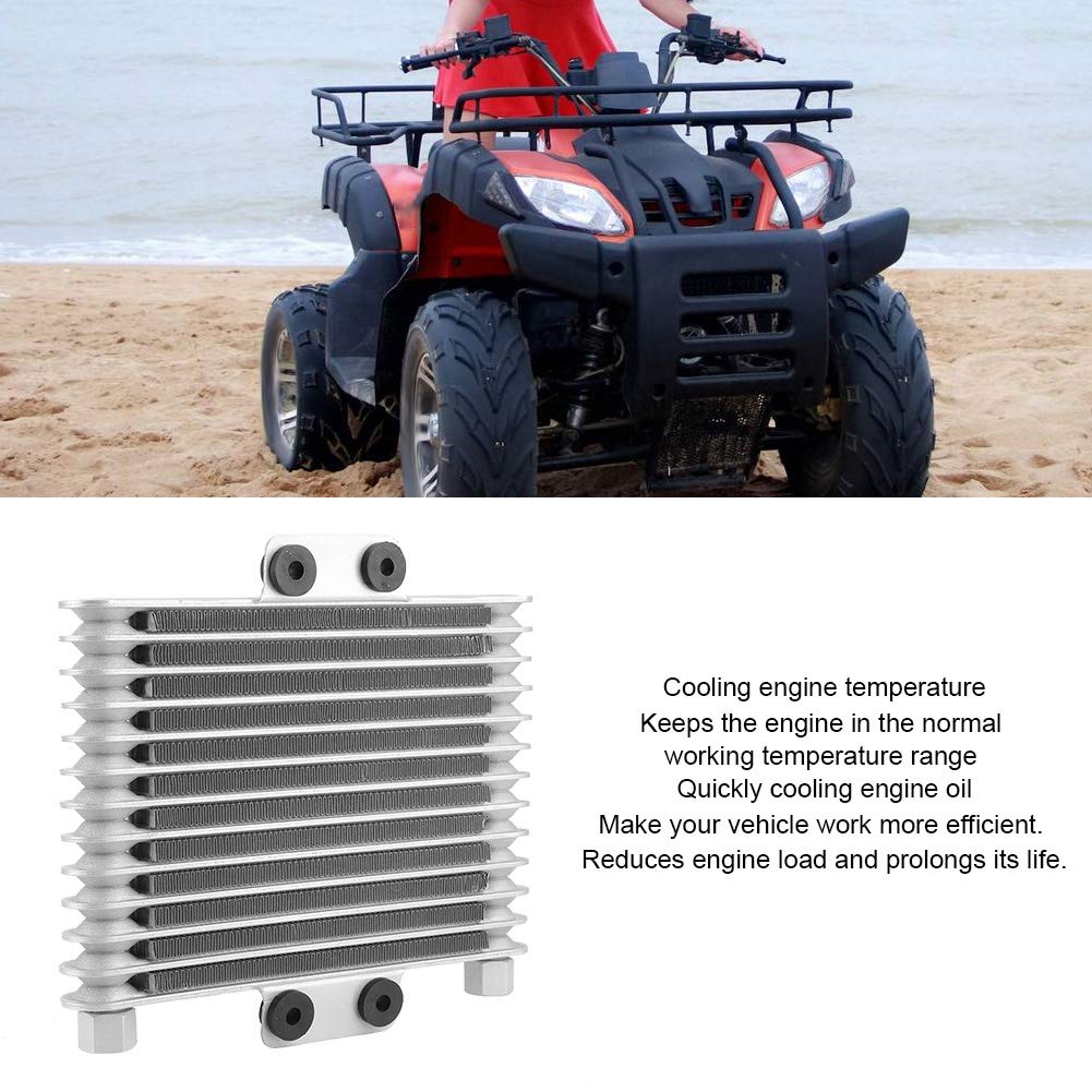 Radiatore universale per olio del motore di moto a 13 file, radiatore in lega di alluminio con kit di installazione per moto da cross e pit bike da 125–250, accessorio per
