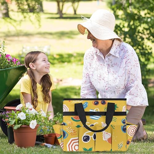 Miniatura 6 de Summer Holiday Beach Garden Tool Tote Bag for Women Men Gardening Tool Storage Bags with 10 Pockets Standable Garden Home Tool Kits Organizer for