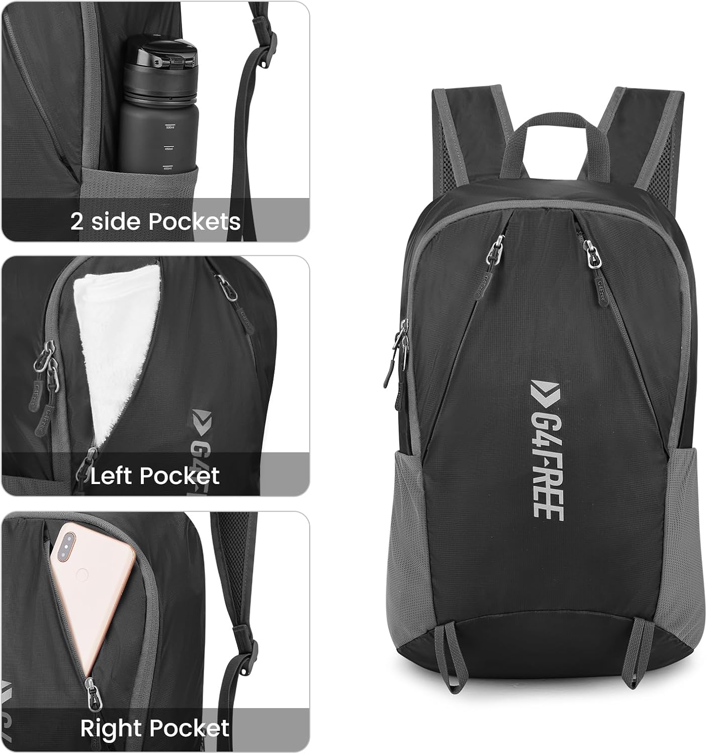 G4Free 24L Packable Hiking Backpack Lightweight Foldable Small Sport Travel Daypack Water Resistant for Women Men - Image 7