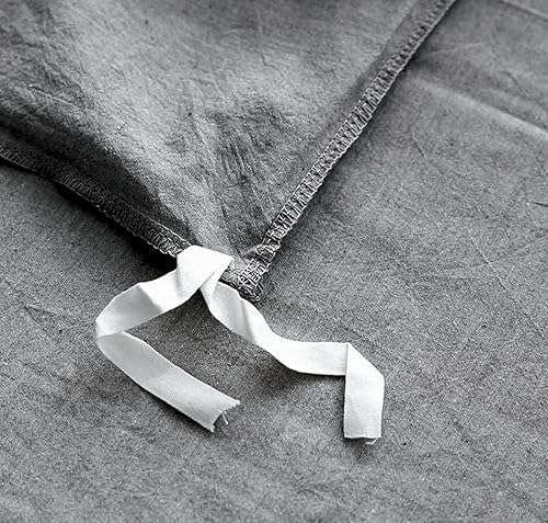 Miniatura 10 de Eikei Juego de funda de edredón de algodón lavado, color sólido, estilo casual, moderno, relajado, tacto suave, aspecto arrugado natural (curry,