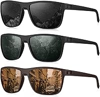 Vista 21 de KALIYADI Gafas de sol polarizadas para hombre, gafas de sol ligeras con protección UV para conducir, pescar y jugar golf