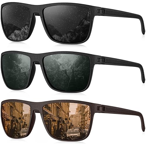 KALIYADI Polarized Sunglasses for Men, Lightweight Sun Glasses with UV Protection for Driving Fishing Golf