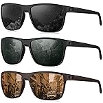 KALIYADI Polarized Sunglasses Men, Lightweight Mens Sunglasses Polarized UV Protection Driving Fishing Golf (Black/G15/Brown)
