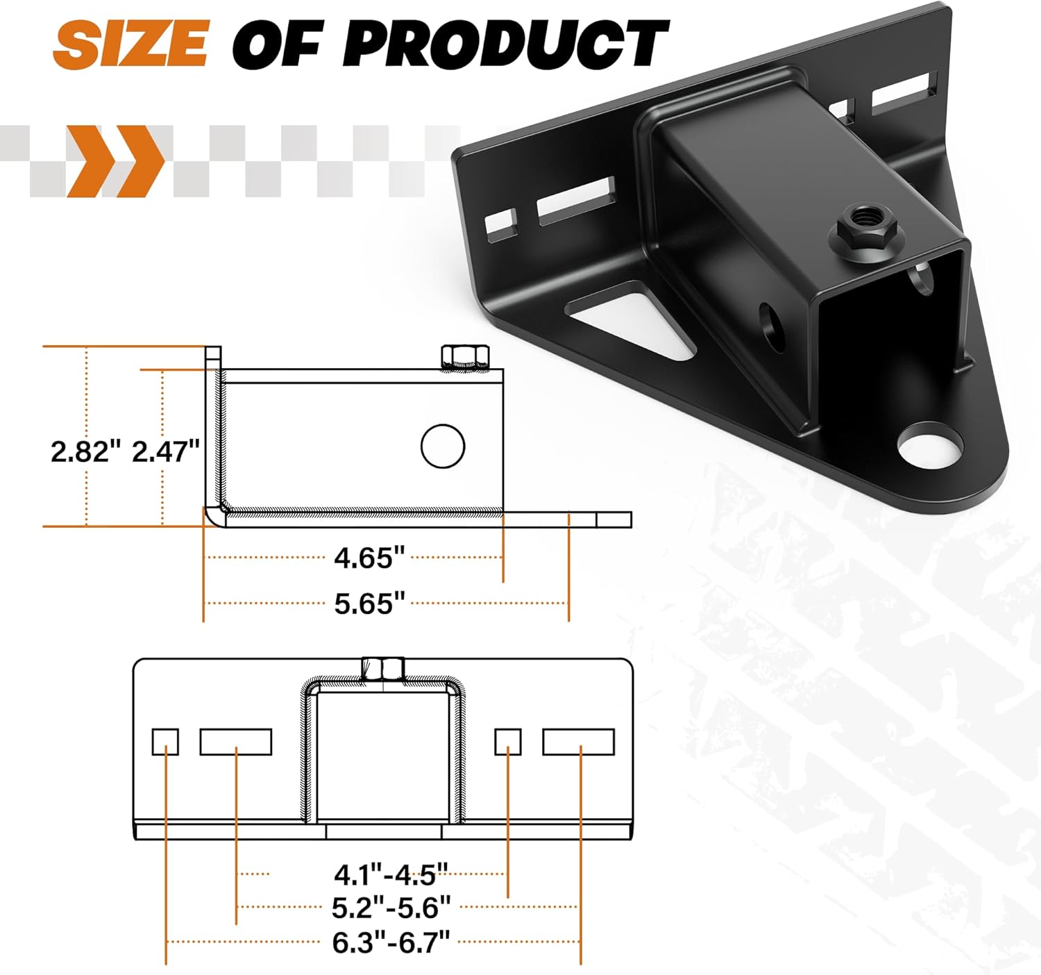 Lawn Mower Hitch 2" Receiver, Heavy Duty Steel Trailer Hitch for Zero Turn Lawn Mower, Universal Bolt-On Lawn Mower Trailer Hitch, Zero Turn Mower Accessories