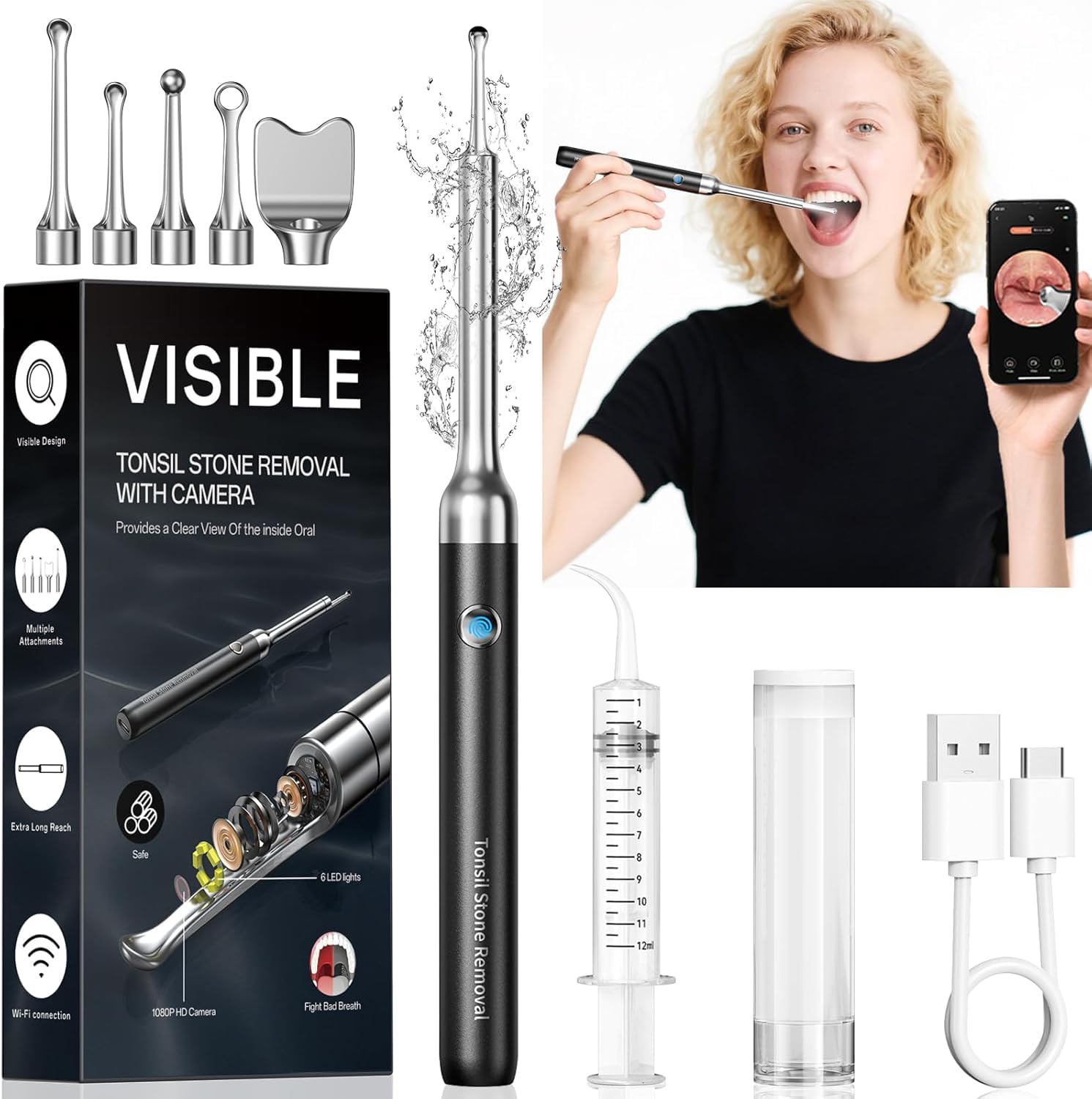 Photo 1 of LPETWALK Tonsil Stone Remover with Camera - 1080P HD