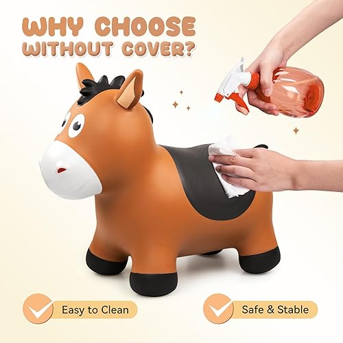 Miniatura 5 de Caballo hinchable para niños pequeños de 1 a 3 años, juguetes inflables para saltar con animales para 1, 2, 3, 4, 5 años, regalo de primer