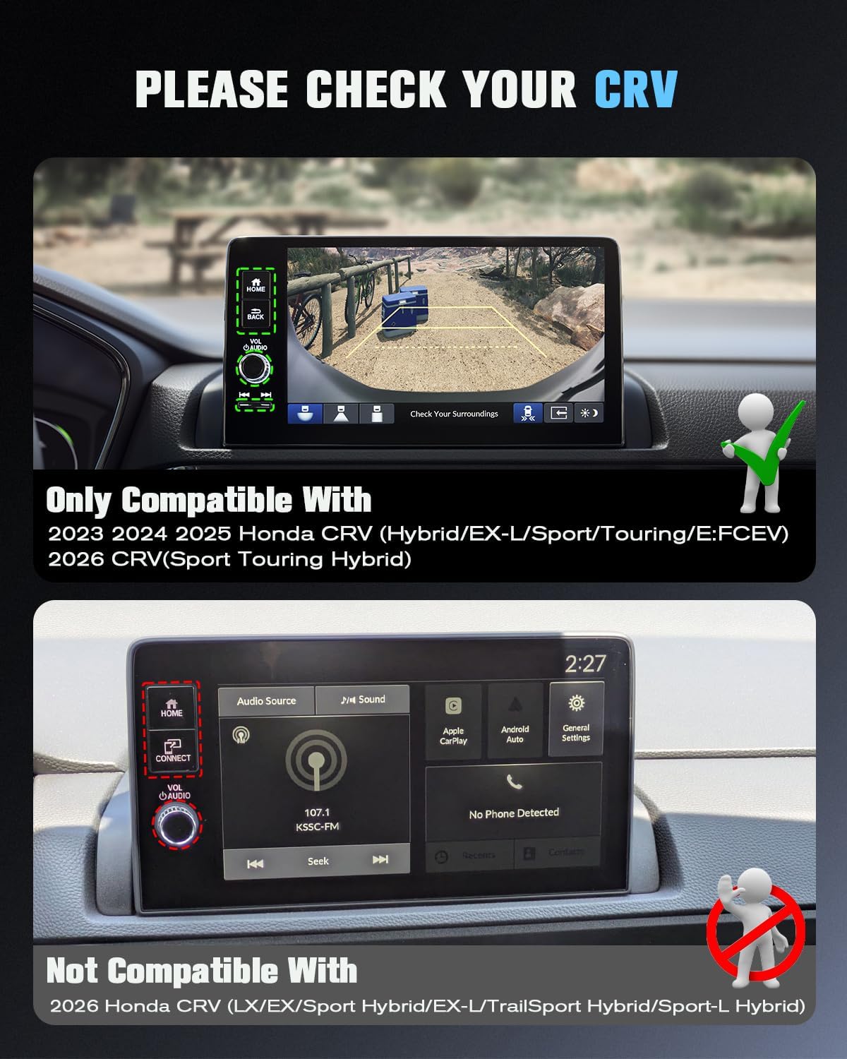 For Matte Anti Glare Tempered Glass 2023 2024 2025 Honda CRV(Hybrid/EX-L/Sport/Touring/E:FCEV)&2026 CRV(Sport Touring Hybrid)Song Navigation Buttons 3 Holes 9 Inch Touchscreen Screen Protector