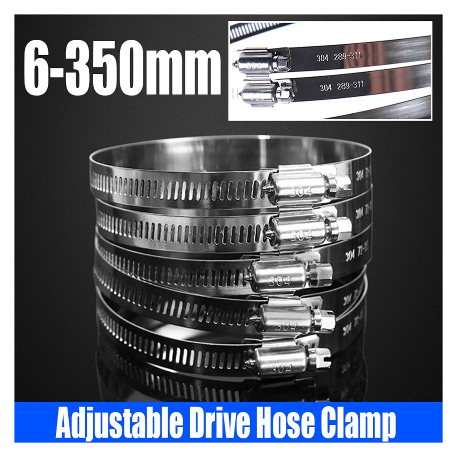 Morsetti, fascette stringitubo, in acciaio inox 304, regolabile, morsetto per tubo carburante, morsetto per tubo a vite senza fine, pinza per ingranaggi
