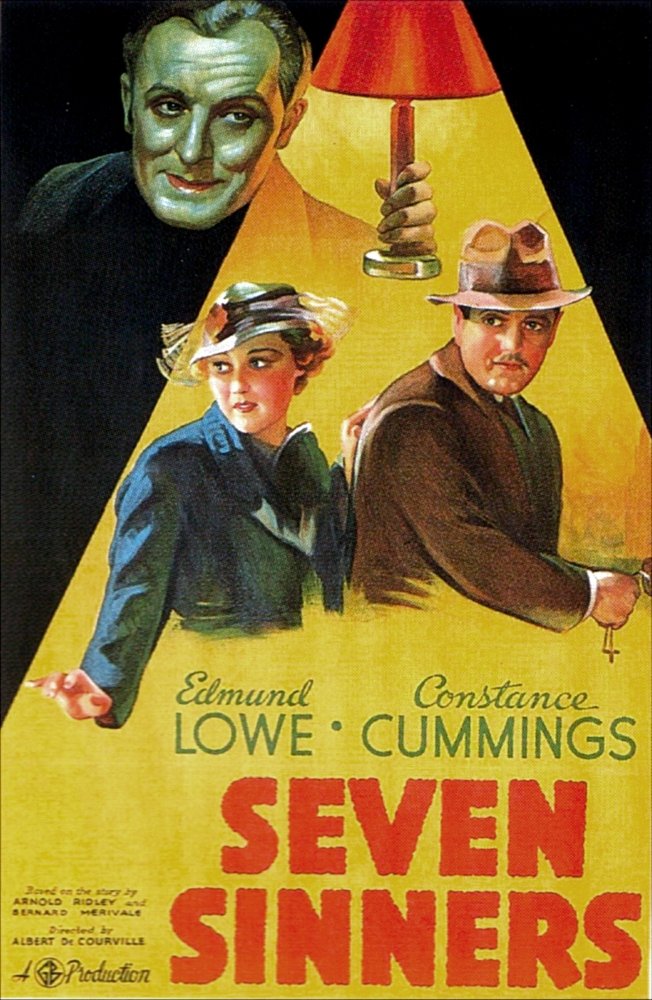 Posterazzi Seven Sinners (Aka Doomed Cargo) British Top: Thomy Bourdelle Constance Cummings Edmund Lowe 1936 Movie Masterprint Poster Print, (24 x 36)