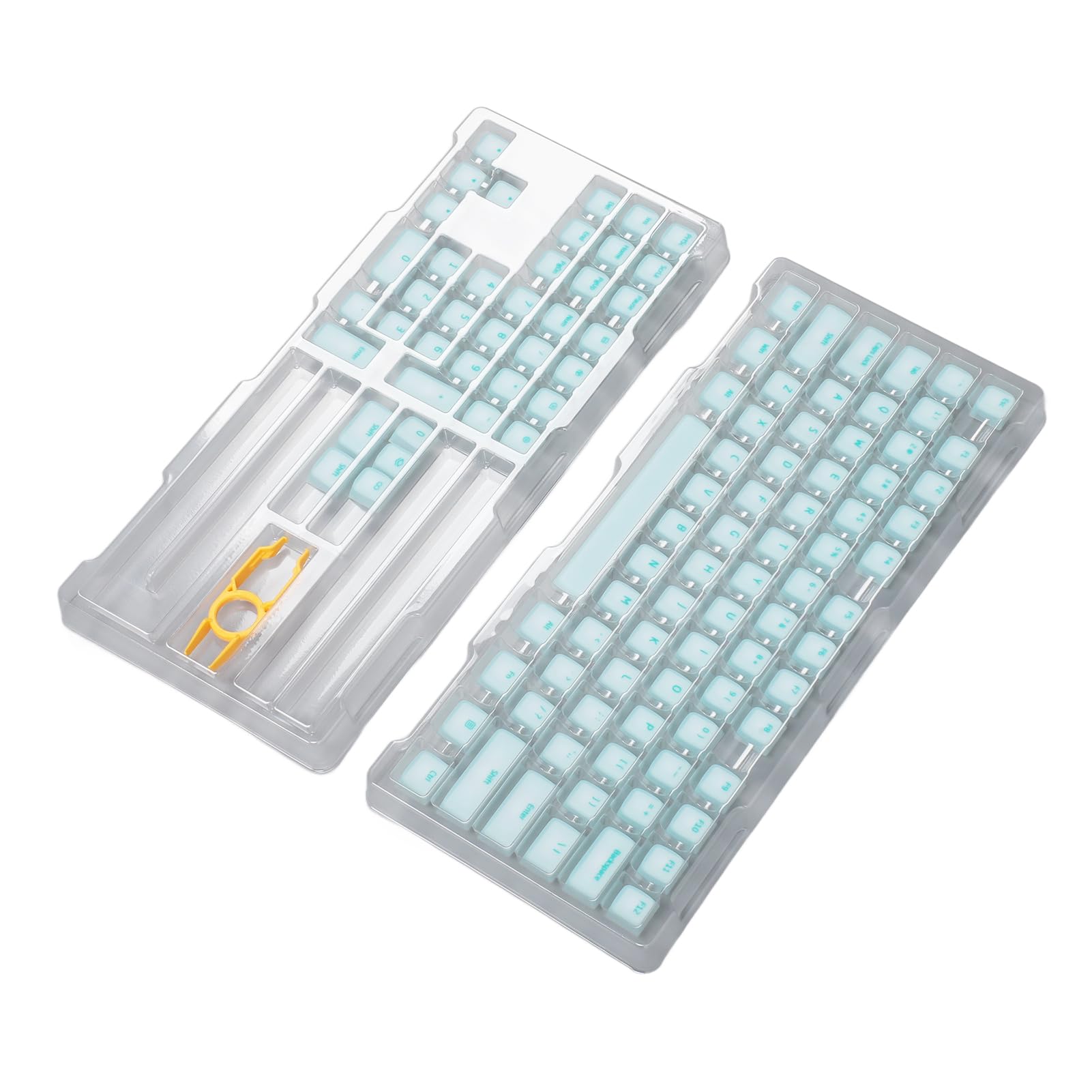 Keycaps PBT, 113 Klawiszy Oryginalna wysokość z Klawiszem dla 61 64 68 72 82 84 87 104 108 Mechaniczne Klawiatury Mute Minimalist Style (Mint Green)