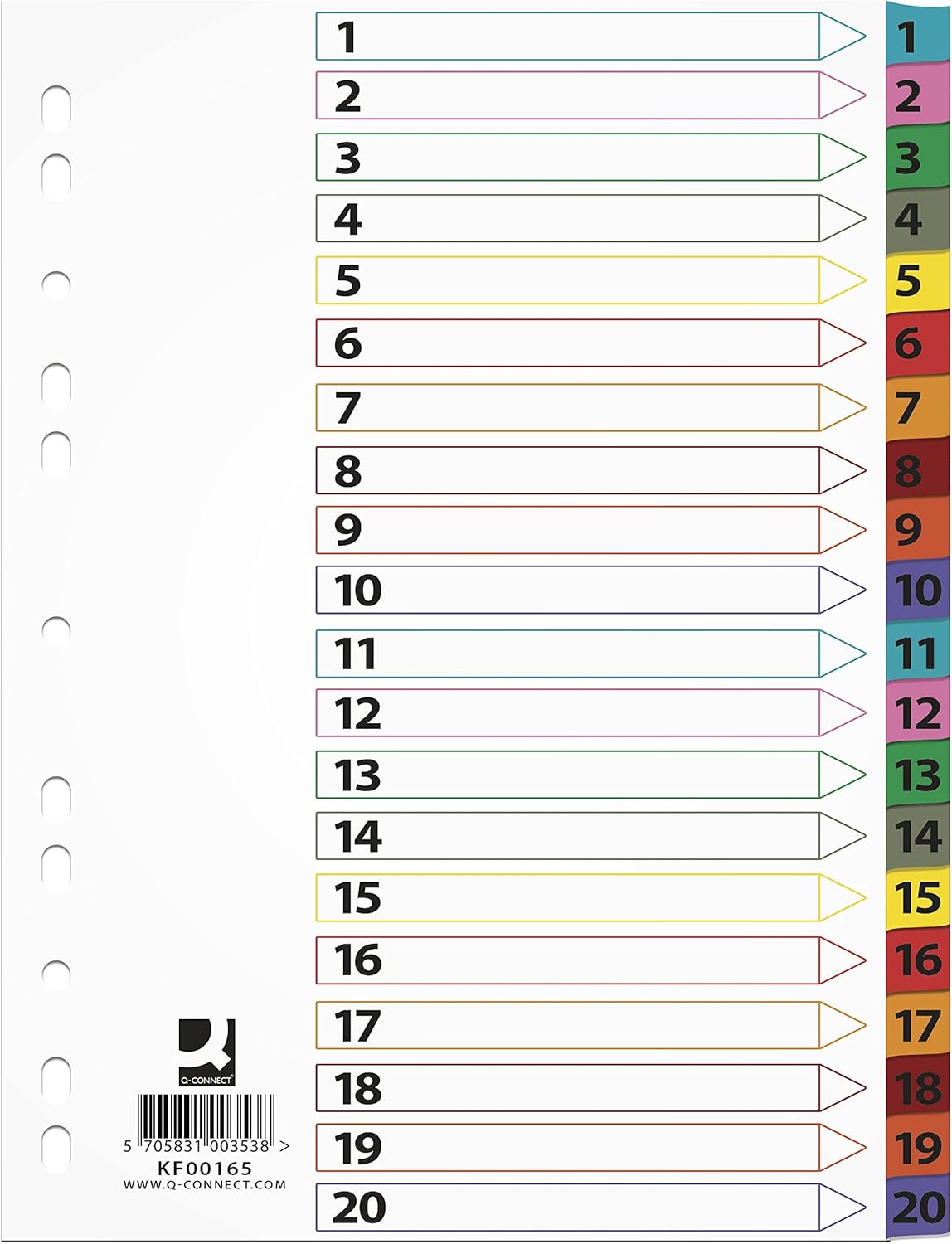 Intercalaires Q-CONNECT Mylar Carton A4 225x297mm A-Z 21 Feuilles Index