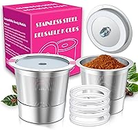 Vista 8 de Tazas reutilizables K Cup para Keurig, cápsulas de café reutilizables K Cup compatibles para cafeteras Keurig 1.0 y 2.0, tazas K de acero inoxidable