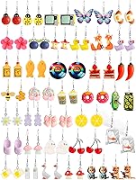 36 Pairs Cute Fun Dangle Earrings for Women - Weird Cool Statement Resin Jewelry Set by AIDSOHOME