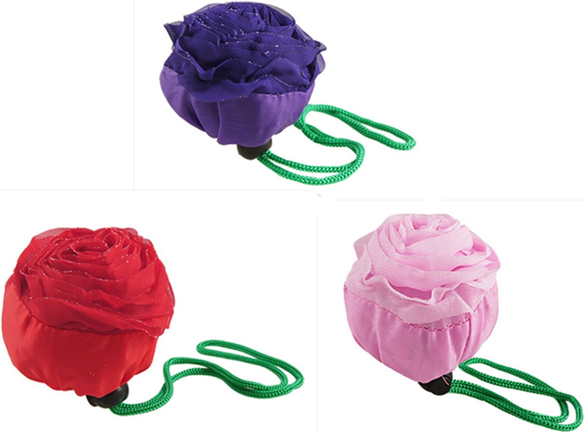 TENDOC Rose Shaped Recycling Bag, Pack of 3 Pcs