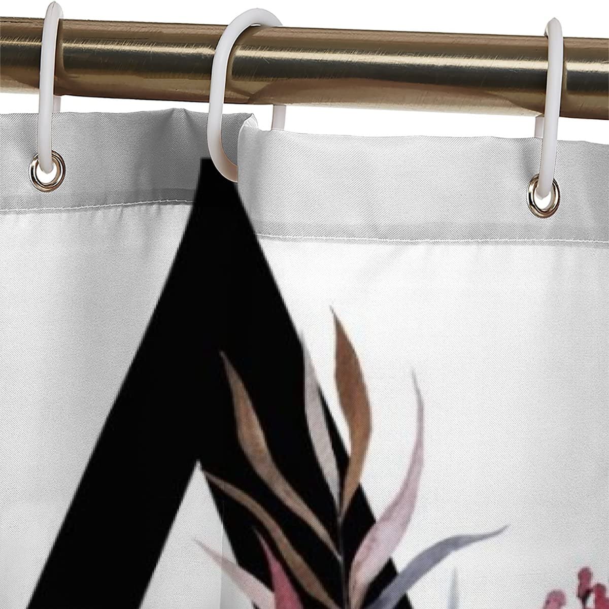 Tenda Da Doccia Floreale Con Libellule – 180x180 Cm, Poliestere Impermeabile, Stampa 3D HD, Con Ganci, Sfondo Nero - 3