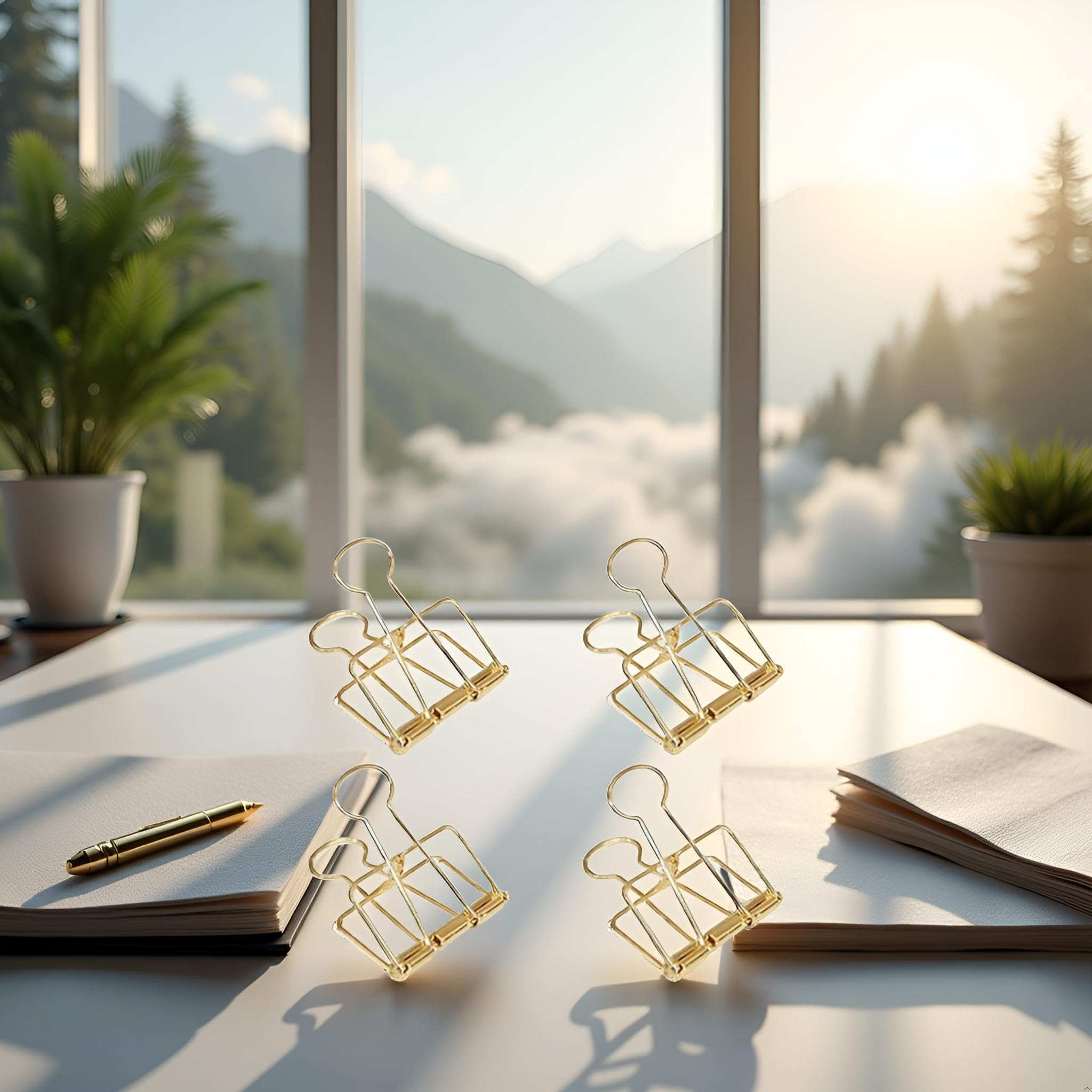 XD5-4Pcs Golden Hollow Out Long Tail Wire Binder Clips Paper Binder Clip Large 51mm Binder Paper Clips Small Size Light Weight Clips Clamps Rings Clips C - View #8