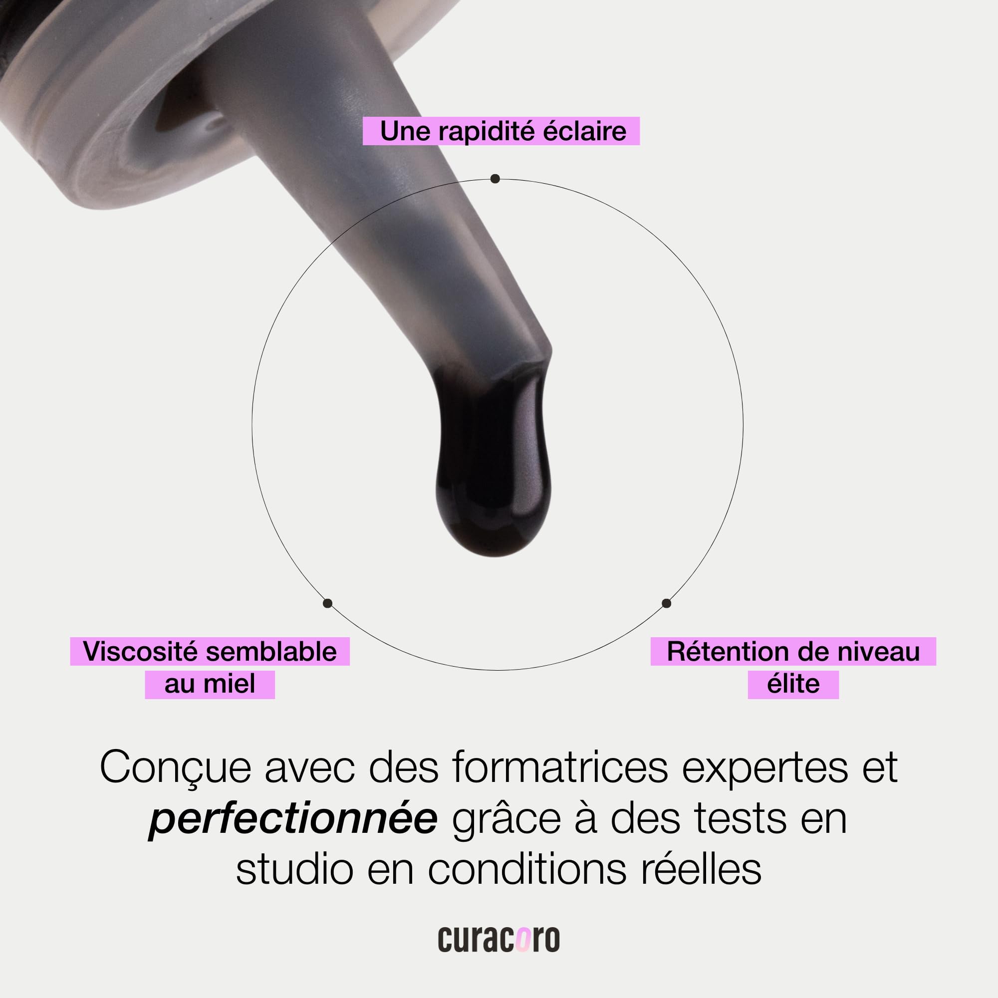 Curacoro colle à cils professionnelle – Extra forte, noir intense, temps de séchage 0,5-1 s, 5 ml – Réservée aux techniciens des cils formés