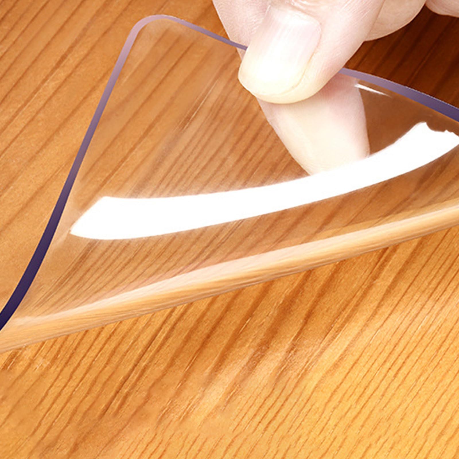 Eiauiuo Crystal Clear PVC Tablecloth Table Protector 1mm 2mm 3mm - Transparent Waterproof, Tear-Resistant Table Protection Film For Dining, Kitchen & Outdoor Tables - Washable Easy Care Table Cover(Tr