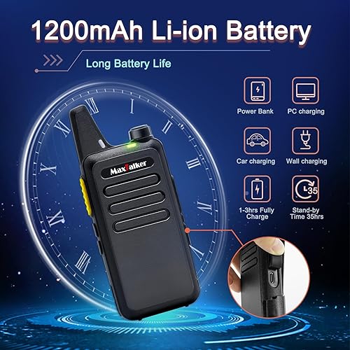 Miniatura 3 de Radios Walkie Talkies de largo alcance MaxTalker MT1 Radios bidireccionales FRS portátiles de largo alcance con auricular VOX sin licencia