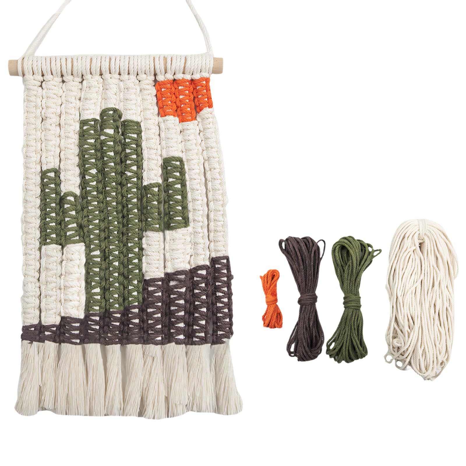 Shntig Cactus Set with Sturdy Cotton Rope and Detailed Guide for Unique Wall Decoration Home Decoration Knotting