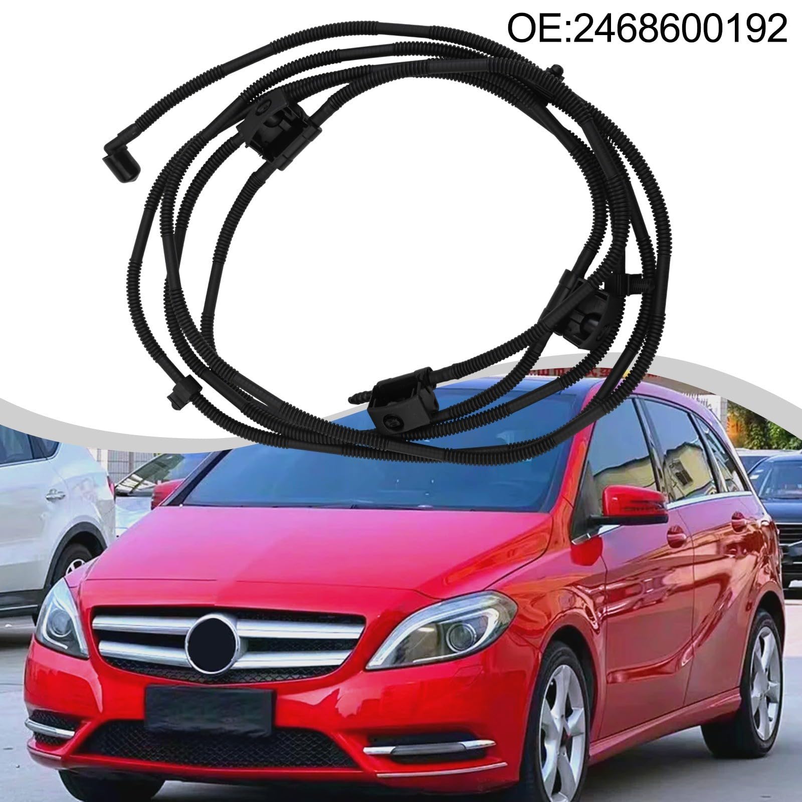 Tubo flessibile per lavavetri per Mercedes-Benz Classe B W246, pezzo di ricambio diretto A2468600192, tubo spray per parabrezza anteriore in plastica