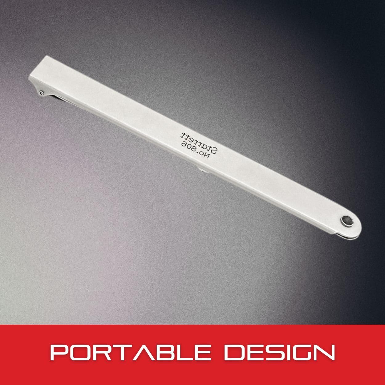 Starrett Thickness Gage Holder for Precision Measurement - Dull Nickel Finish, Single End, Clamps Stock at One End for Thickness from .001-.025" - 806