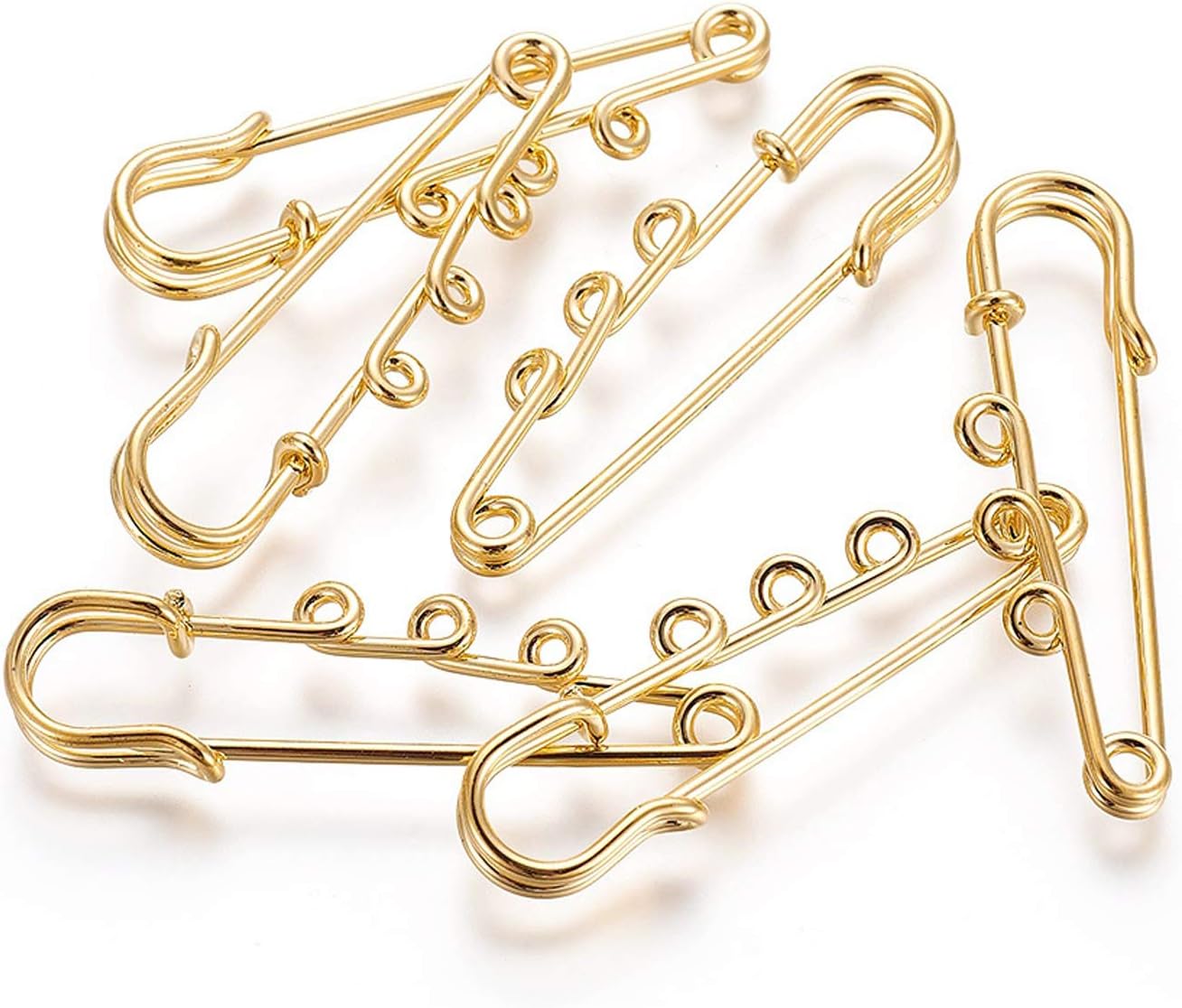 Fashewelry 20Pcs Golden Heavy Duty Safety Pins 2 Inch Metal Kilt Needles Fasteners