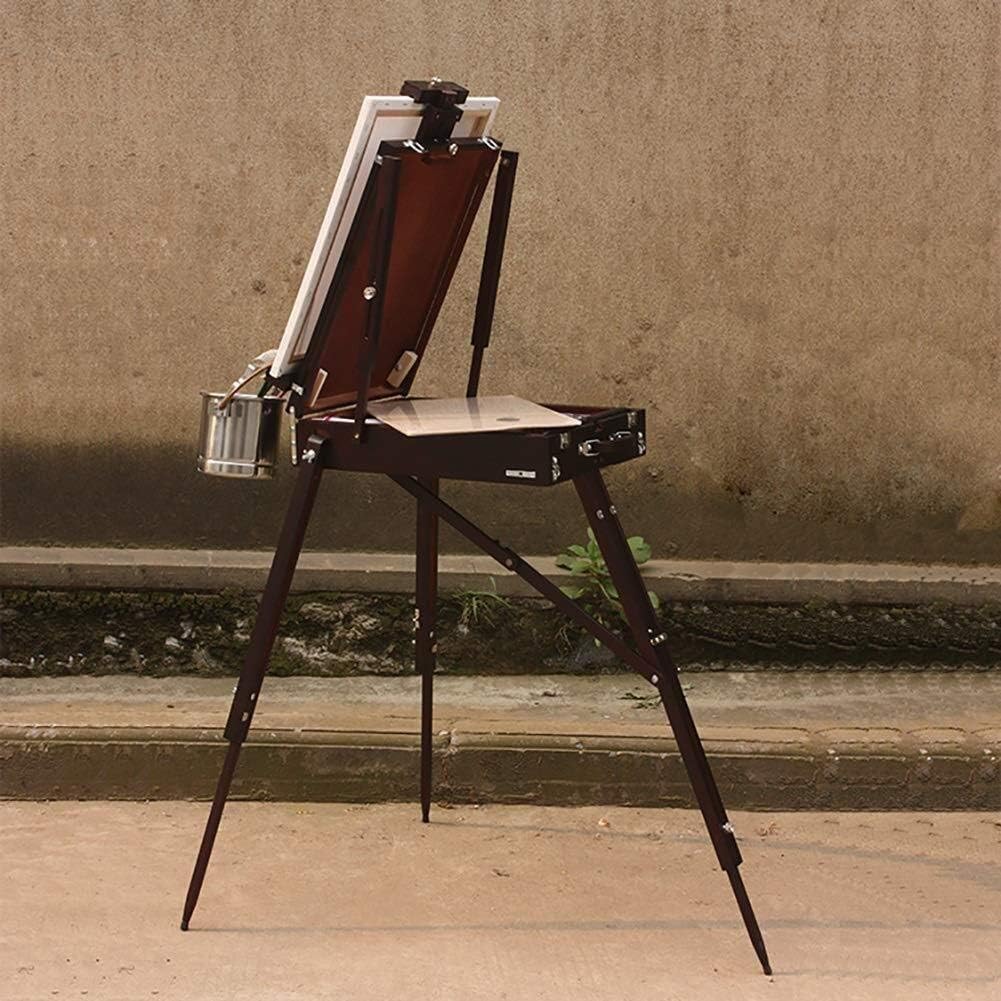 Easels Portable Oil Ing Rack Toolbox Sketch Stand Multi-Function Drawing Holder Foldable Tabletop Box Durable Leather Handletripod Artists Craft Box