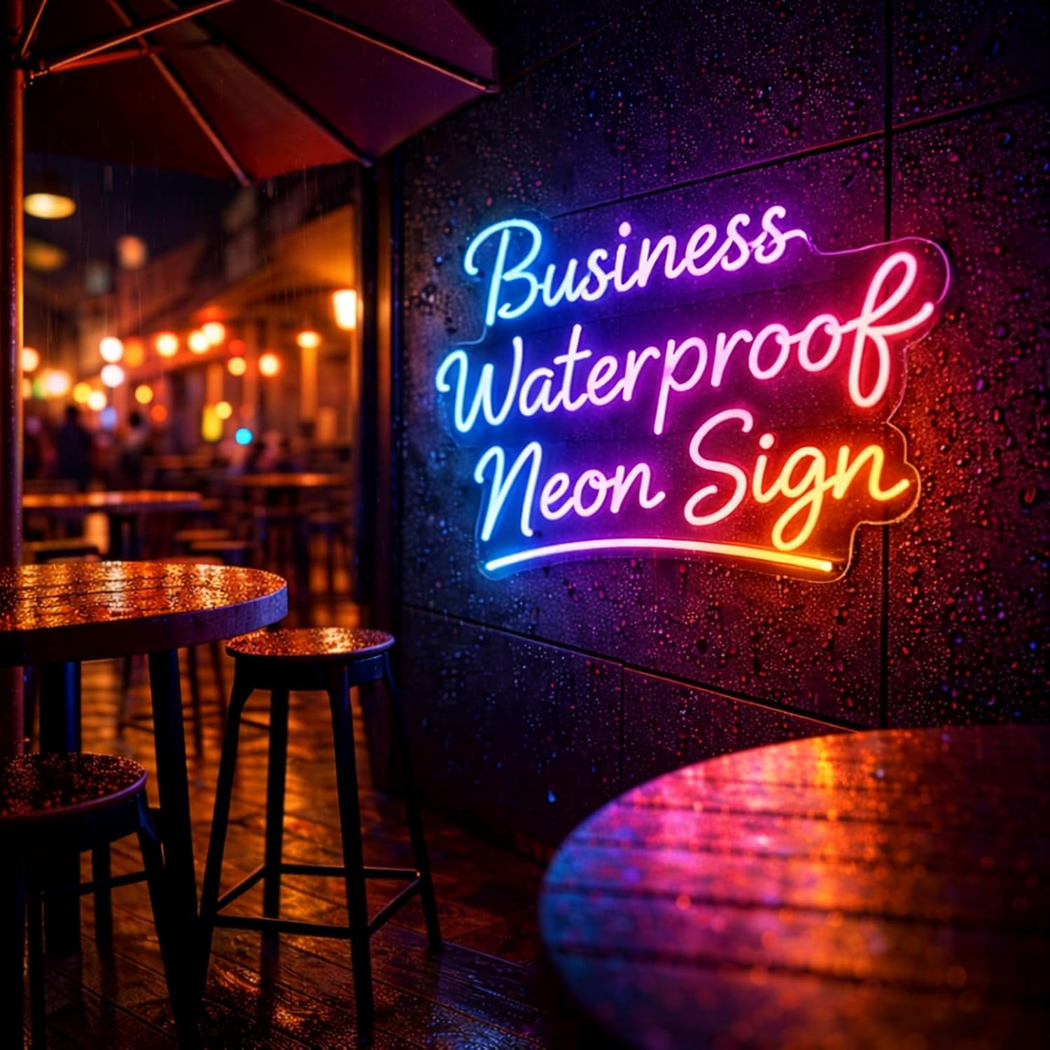Custom Large Waterproof Outdoor Neon Sign for Business, IP67 Personalized LED Light Up Sign for Outdoor Wall Signage, Handmade Acrylic Custom Business Waterproof Neon Signs for Bar Studio Retail Shop