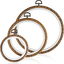 3PCS Embroidery Hoops, Cross Stitch Hoop Ring, Round Imitated Wood Display Frame, 3 Sizes Hand-Embroidery Kits for Embroidery, Cross Stitch, Ornament and Art Craft Sewing (3.9/5.5/6.7 Inch)
