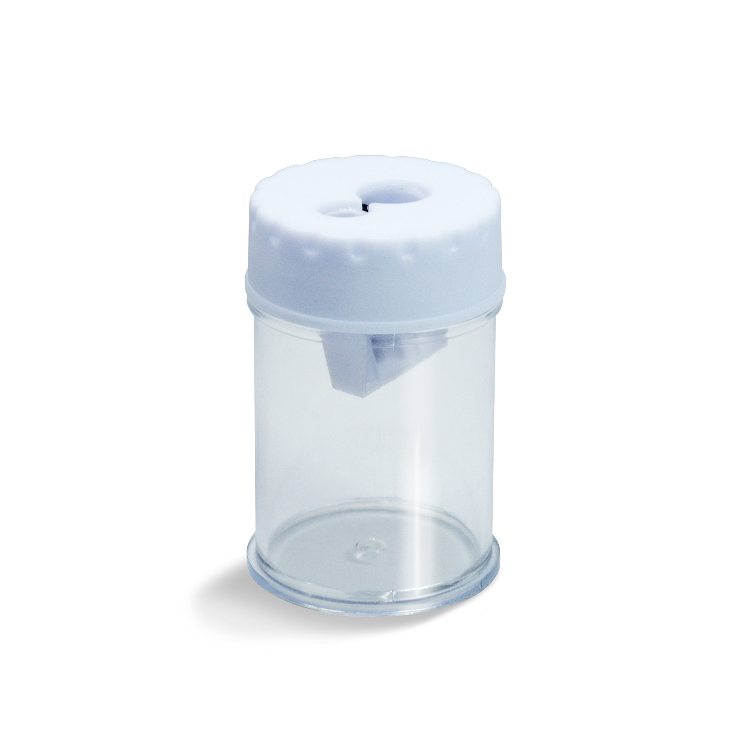 Rapesco R34DCDB2 Traditional Double-Hole Pencil Sharpener with Shavings Compartment, Transparent